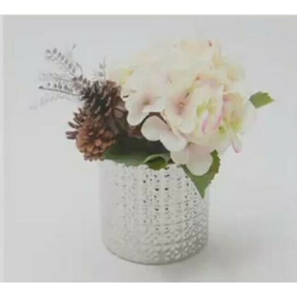 Real Touch Rose & Hydrangeas in Textured Pot w/ Gift Bag by Peony, Pink - Picture 3 of 6